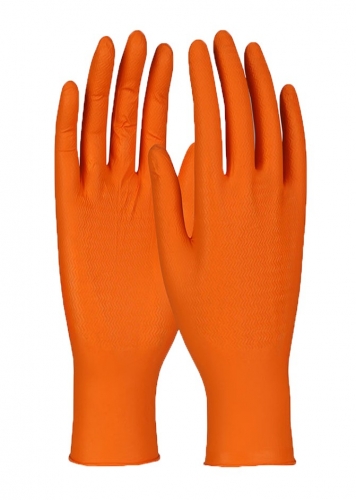 Turuncu Grippaz Nitril Eldiven 